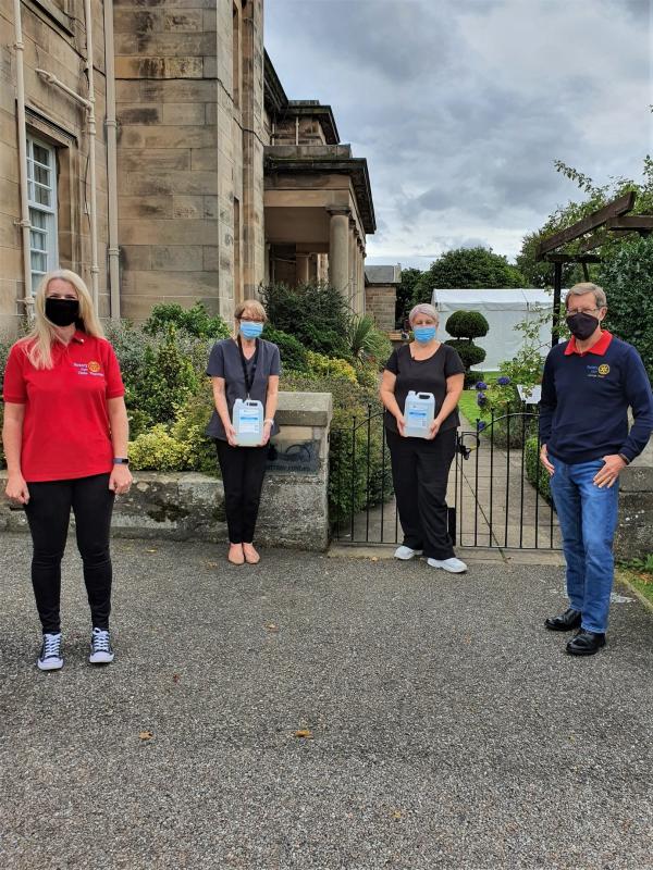 Elgin Rotary and Moray Office Supplies donate to Care Homes Rotary Elgin